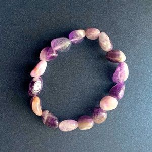 Amethyst Tumbled Stone Stretch Bracelet
